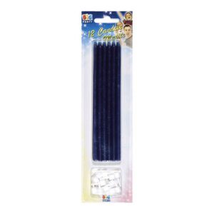 12 Candeline Matite 15 cm Blu