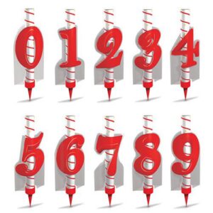 Candela Fontana luminosa con numero da 0 a 9