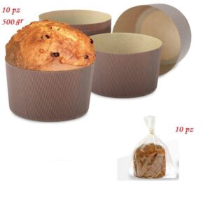 10 FORME CANASTA E PANETTONE DA 500 GR CON BUSTE IN POLIPROPILENE NATALE DECORA