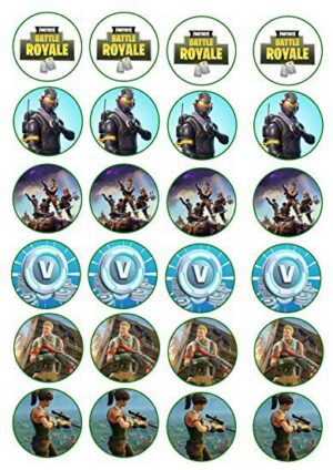 CIALDA SU ZUCCHERO FORTNITE 24 IMPRONTE PER BISCOTTI CUPCAKES MINI CIALDE