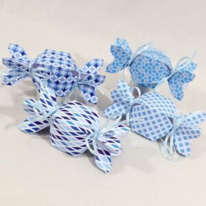 10 SCATOLE PORTACONFETTI MIX CARAMELLE DISEGNI GEOMETRICI CELESTI