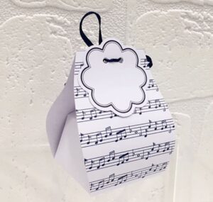 10 SCATOLE PORTACONFETTI SPARTITO CON BOLLINO