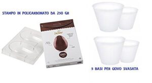 Set N1 per Realizzare Uova di Pasqua Home Made(Stampo da 250 GR ,5 BASI Uovo Svasata )