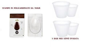 Set N2 per Realizzare Uova di Pasqua Home Made(Stampo da 350 GR ,5 BASI Uovo Svasata )