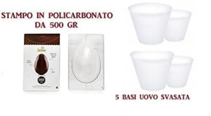 Set 3per Realizzare Uova di Pasqua Home Made(Stampo da 500 GR ,5 BASI Uovo Svasata )