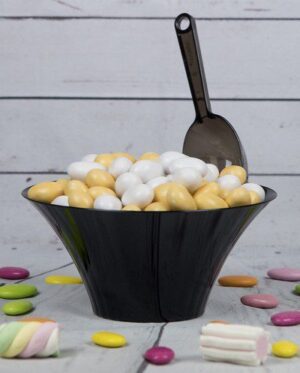 Contenitore per caramelle o confetti vaso 23 x 11 cm nero 1 pz plastica