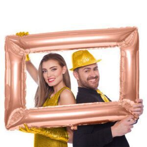 PALLONE FOIL CORNICE PER FOTO COLORE ROSA GOLD CM  85 PER CM 60