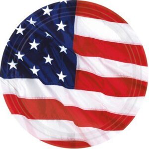 8 Piatti cm 18 Bandiera Americana
