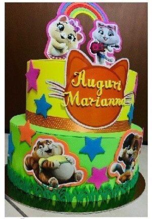 TORTA SCENOGRAFICA 44  GATTI  A 2 PIANI