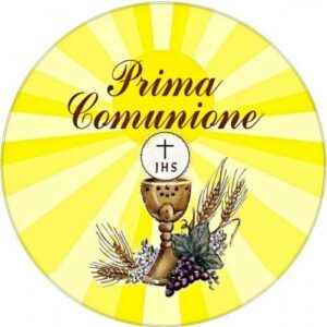 Cialda su Zucchero per Torte  Comunione Rotonda