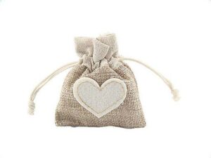 10 Sacchetti yuta cuore 8x10cm c1832