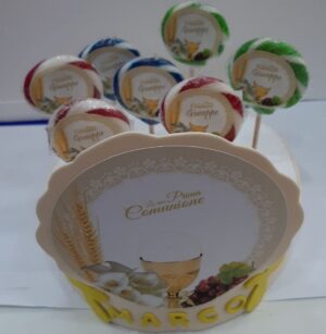 20 LECCA LECCA  LA MIA PRIMA COMUNINE CON ALZATA E BOLLINO PERSONALIZZATO