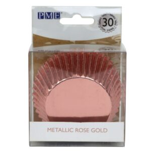 30 PIROTTINI PER CUPCAKES ROSA GOLD METAL