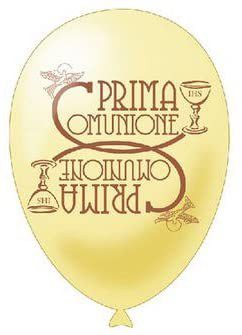 10 Palloni in lattice Prima Comunione