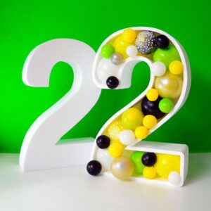 KIT  PORTA PALLONCINI NUMERI /LETTERE IN POLISTIROLO  CON NUMERO / LETTERA  colore personalizzato