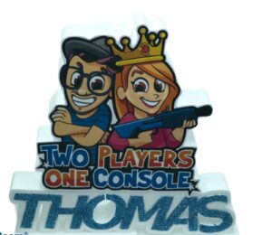 SAGOMA IN POLISTIROLO  STEF E FHERE TWO PLAYERS CON NOME PERSONALIZZATO