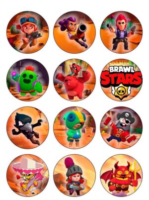 CIALDA SU ZUCCHERO  BRAWL STARS 12 IMPRONTE PER BISCOTTI CUPCAKES