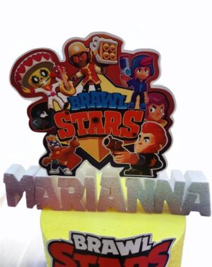 CAKE TOPPER IN POLISTIROLO  BRAWL STARS PERSONALIZZABILE
