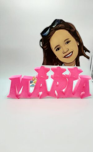 NOME IN POLISTIROLO PERSONALIZZATO CON FOTO CARTOON