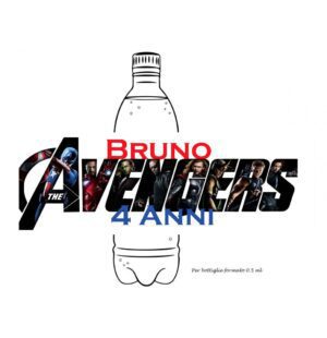 Avengers Etichette adesive per acquaPersonalizzabili pz 12