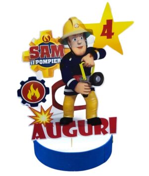 CAKE TOPPER SAM IL POMPIERE PERSONALIZZABILE