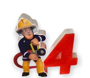 SAGOMA SAM IL POMPIERE IN POLISTIROLO  CON NUMERO PERSONALIZZATO