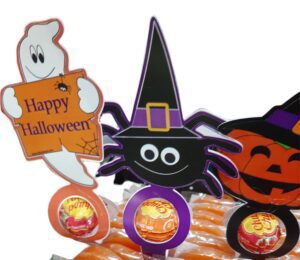 KIT CHUPA CHUPS HALLOWEEN  CON BASE IN POLISTIROLO