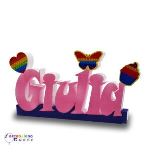 SAGOMA IN POLISTIROLO POP IT CON NOME PERSONALIZZATO