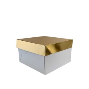 BOX PER PANETTONE 20 X 20 X 20 H CM COPERCHIO ORO