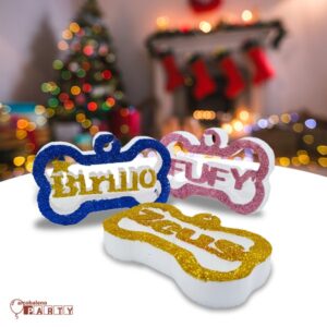 DECORAZIONE ALBERO DI  NATALE A FORMA DI OSSO IN POLIOSTIROLO PERSONALIZZATO PER I TUOI AMICI A 4 ZAMPE