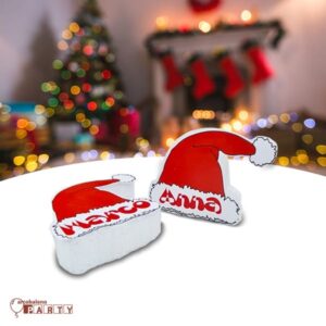 6 SEGNAPOSTO CAPPELLO BABBO NATALE IN POLISTIROLO PERSONALIZZATO