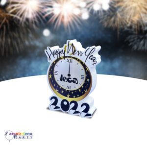 6 SEGNAPOSTO OROLOGIO CAPODANNO/ NATALE IN POLISTIROLO PERSONALIZZATO