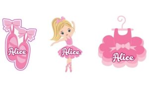 Magneti Ballerina Personalizzabili Con Nome ed età Set da 10 pz