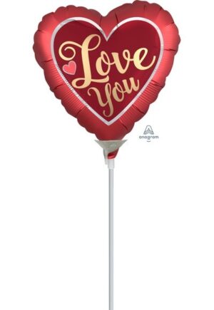 Pallone foil Minishape 22 x 22 cm I Love You San Valentino