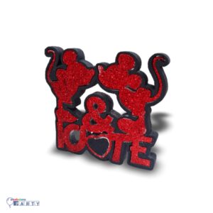SAGOMA IN POLISTIROLO GLITTERATO SAN VALENTINO MINNIE E TOPOLINO