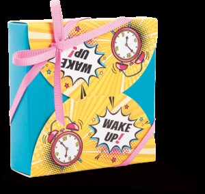 10 SCATOLE PER CONFETTI/ CARAMELLE   POP ART WAKE UP  cm 9