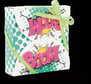 10 SCATOLE PER CONFETTI/ CARAMELLE   POP ART STAMPA BOOM cm 5,5