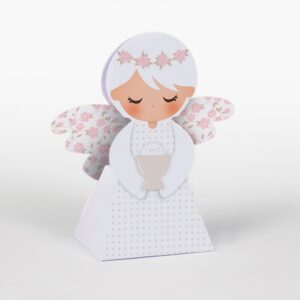 10 SCATOLE PER CONFETTI/ CARAMELLE  ANGELO ROSA COMUNIONE/NASCITA /BATTESIMO