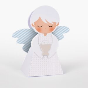 10 SCATOLE PER CONFETTI/ CARAMELLE   ANGELO AZZURRO NASCITA/COMUNIONE/BATTESIMO