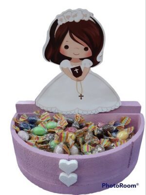 PORTACONFETTI   /CARAMELLE PRIMA COMUNIONE IN POLISTIROLO COLORATO  CON SAGOMA MODELLO A SCELTA