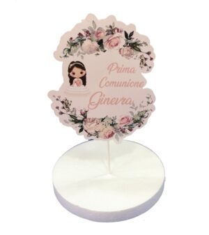 Cake Topper  Prestige Girl Prima Comunione con Nome Personalizzabile
