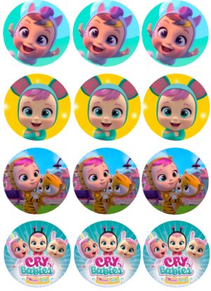 CIALDA SU ZUCCHERO CRY BABIES 12 IMPRONTE PER BISCOTTI CUPCAKES
