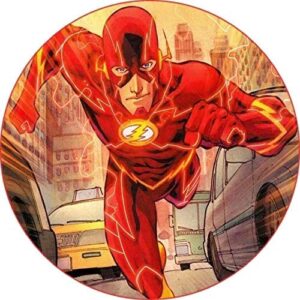 CIALDA PER TORTA  SU ZUCCHERO THE FLASH ROTONDA