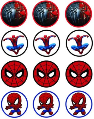 CIALDA SU ZUCCHERO SPIDERMAN12 IMPRONTE PER BISCOTTI CUPCAKES