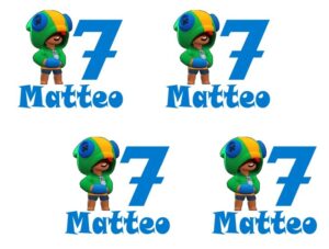 12 ADESIVI SAGOMATI BRAWL STARS PERSONALIZZABILI