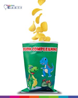 DINOSAURI BUSTINE DI PATATINE PERSONALIZZATE 10 pz