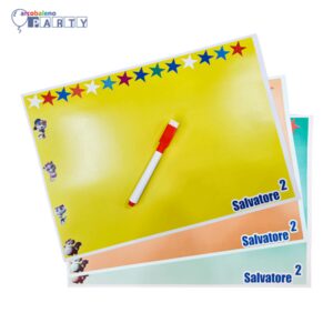 10 LAVAGNETTE 44 GATTI CON NOME PERSONALIZZATO E  PENNARELLO CON GOMMA MAGNETICA  GADGET FINE FESTA