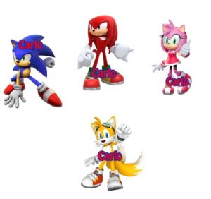 SONIC  MAGNETI  PERSONALIZZABILI CON NOME ED ETA' SET DA 10 PZ