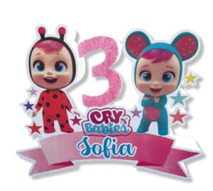 SAGOMA IN POLISTIROLO CRY BABIES PERSONALIZZATA CON NOME E NUMERO