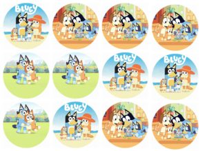 12 IMPRONTE IN PASTA DI ZUCCHERO PER BISCOTTI,CUPCAKES BLUEY